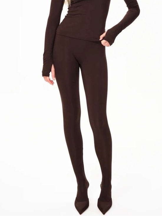 Other - KHY Brown High-Waist Footed Leggings